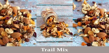 Trail mix of nuts seeds and dried fruit