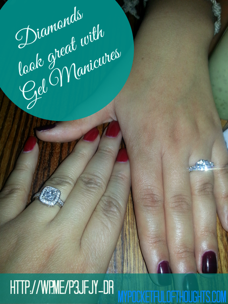 diamond rings look great with gel manicures