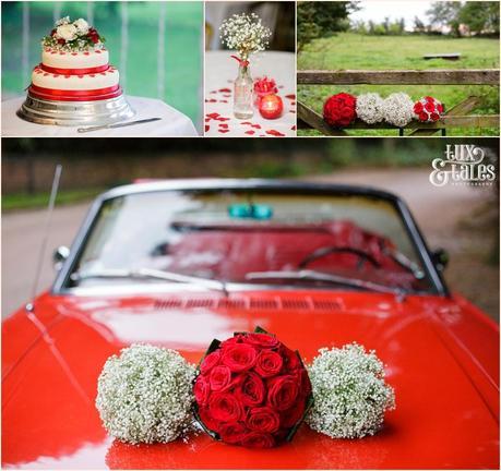 Red heart detail vintage wedding with msutang in Yorkshire 