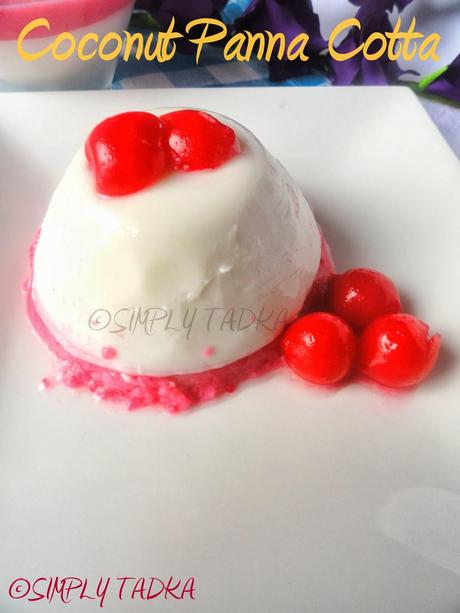 Coconut and Cherry layered Panna Cotta- SFC# 2