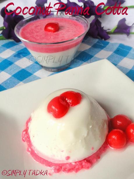 Coconut and Cherry layered Panna Cotta- SFC# 2