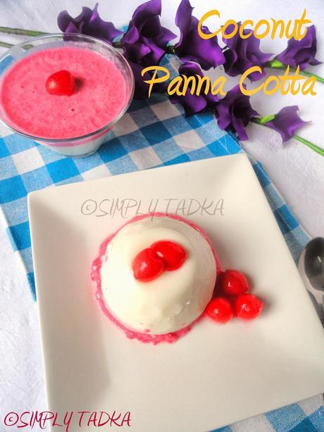 Coconut and Cherry layered Panna Cotta- SFC# 2