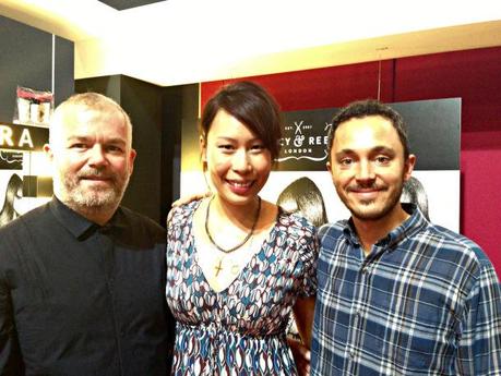 With the hair masters, Adam Reed (left) and Paul Percival (right0