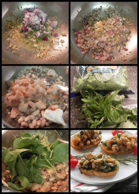 Crostini prawns & cannelini - collage2