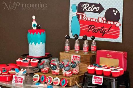 Little Big Company The Blog: A Retro Bowling Party by Naatje Patisserie Cupcakes & Cakes and Nomie Boutique Stationery