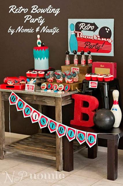 Little Big Company The Blog: A Retro Bowling Party by Naatje Patisserie Cupcakes & Cakes and Nomie Boutique Stationery