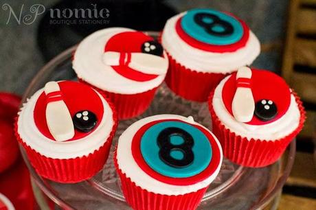 Little Big Company The Blog: A Retro Bowling Party by Naatje Patisserie Cupcakes & Cakes and Nomie Boutique Stationery