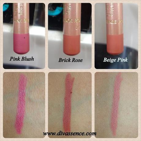 Swatch Directory: Lakme Eye Shadow Crayons and 9 to 5 Lip Liners