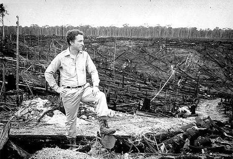 Biologist Thomas Lovejoy surveys ecological devastation in the Brazilian Amazon, as seen in A FIERCE GREEN FIRE, a film by Mark Kitchell.