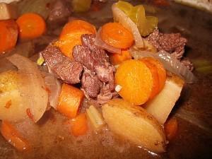A venison stew like this one - full of vegetables available to the Pilgrims - is a tasty turkey alternative. Photo by Jason Lam.
