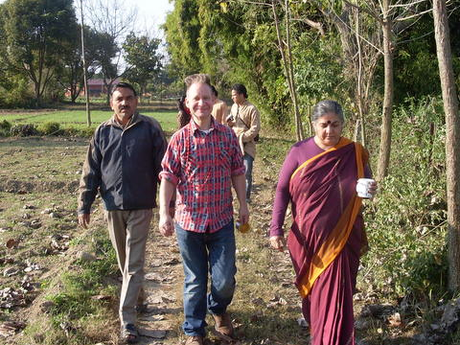 Vandana Shiva touring Navdanya Farm. Photo: Edward W. Lollis.