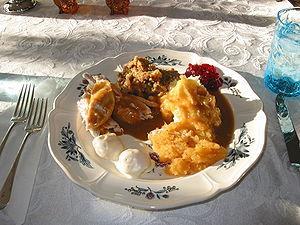 English: Thanksgiving Dinner, Falmouth, Maine,...