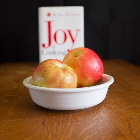photo of two apples and The Joy of Cooking cookbook