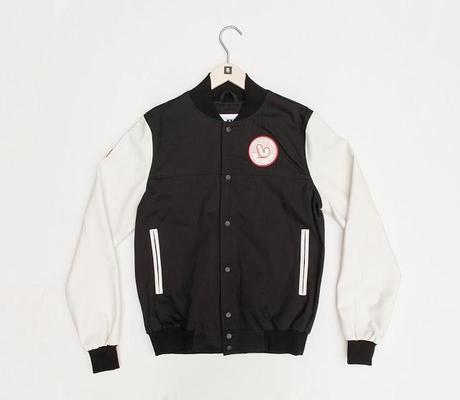 Mr Penfold Black f Mr Penfold White Canvas Project Varsity Jacket