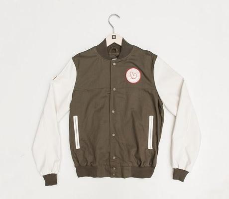 Mr Penfold Green f Mr Penfold White Canvas Project Varsity Jacket