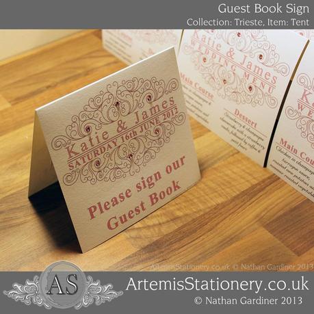 Guest Book Sign from our bespoke wedding stationery range Trieste