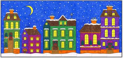 Victorian Winter Town Mural