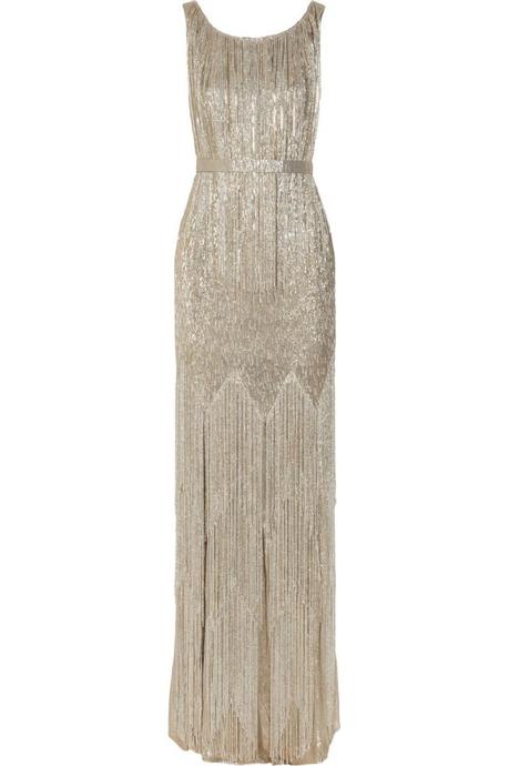 OSCAR DE LA RENTA Beaded metallic silk-blend gown €11,640