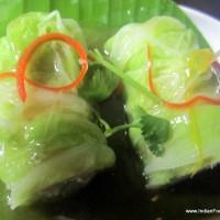 Steamed Chinese cabbage, chicken roll