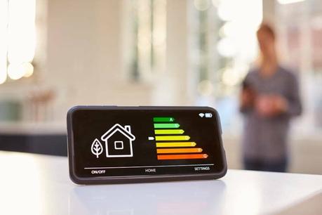 Smart Energy Meter In Kitchen Measuring Energy Efficiency With Figure In Background