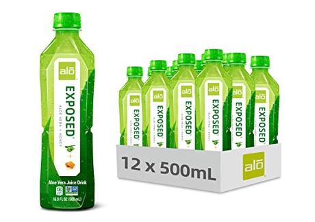 ALO Aloe Vera Juice Drink | EXPOSED - Aloe Vera + Honey | 16.9 fl oz, Pack of 12 | Plant-Based Drink with Real Aloe Vera Pulp