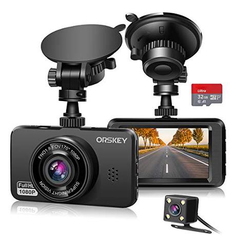 10 Best Dash Cam Under $100 In 2022 ORSKEY Dash Cam for Cars Front and Rear with SD Card 1080P Full HD in Car Camera Dual Lens Dashcam Wide Angle with Loop Recording and G-Sensor【2022】
