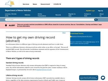 How to Get Your Own Driving Record (Abstract) - New York DMV