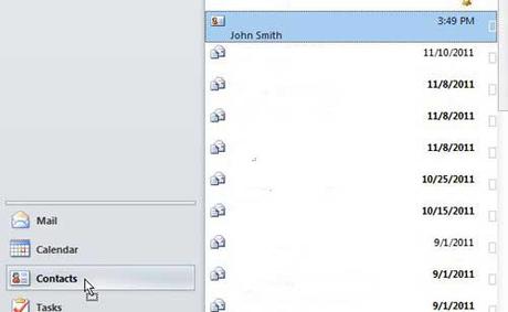 How to find lost contacts in Outlook 2010