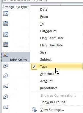 How to find lost contacts in Outlook 2010