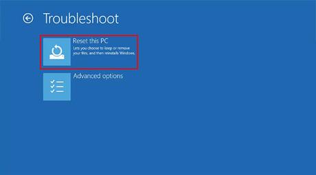 Reset this PC - How To Factory Reset Windows 10 Laptop From Boot