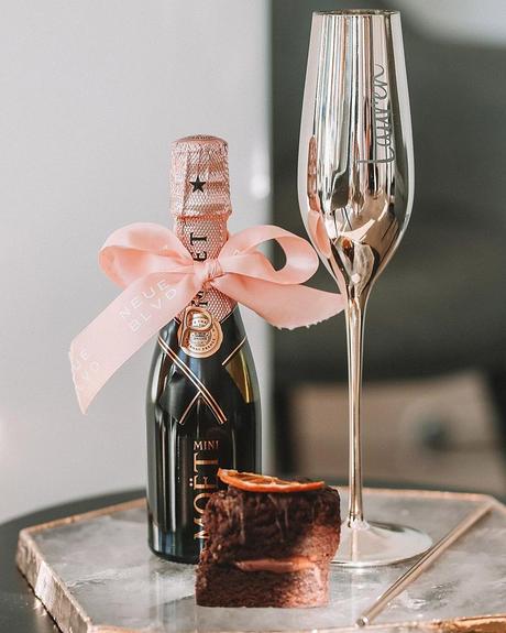 bridesmaid proposal box champagne personalized