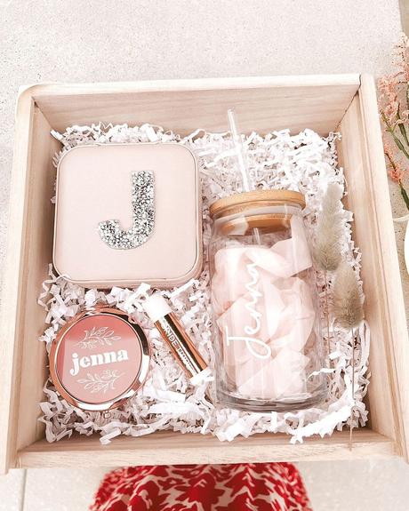 bridesmaid proposal box pink box with coffee cup