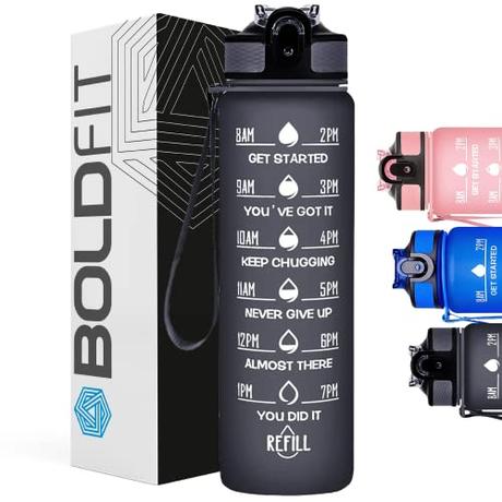 Boldfit Sipper Bottle for Adults - Water Bottle with Motivational Time Markers for Kids, School...