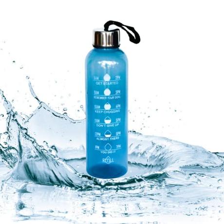 FITBOTT Sports Water Bottle with Motivational Time Marker, Non-Toxic Water Bottle, Bottle for Office...