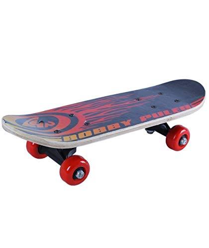 Inditradition Wooden Skateboard for Kids, 7 Layer Sturdy Deck, 17 x 5 Inches, Multicolour & Design...