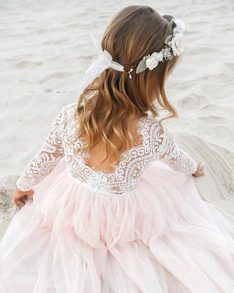 flower girl long sleeve dress