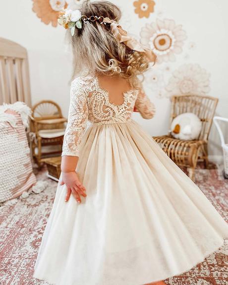 flower girl cream dress tulle skirt