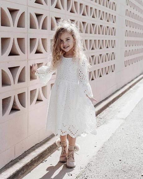 flower girl boho casual white dress