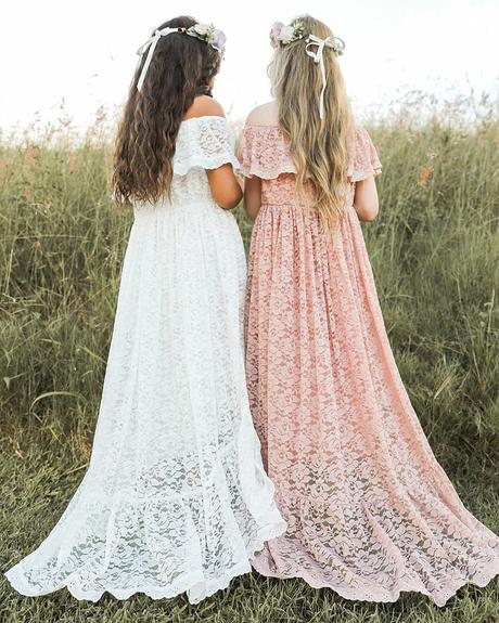 flower girl boho lace dresses