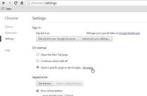 How to change the start page in Google Chrome