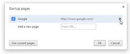 How to change the start page in Google Chrome