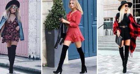 10 outfits with long black boots that you can combine with a dress