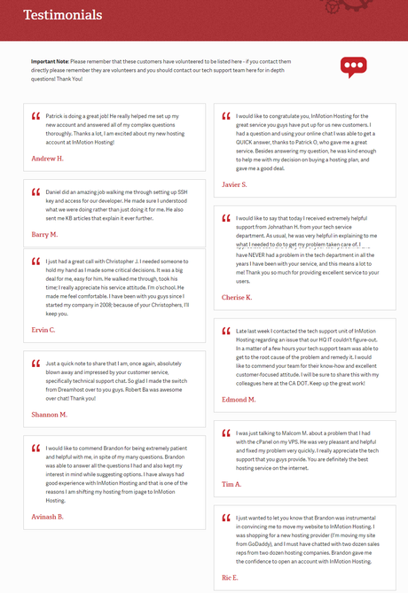 InMotion Hosting Reviews and Testimonials by Actual Clients