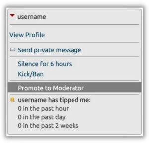 Learn how to promote your cam room viewers to Chaturbate Moderators
