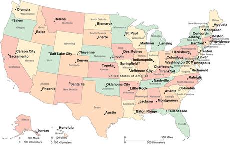 United States Map Capitals