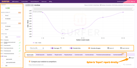 Surfer-SEO-dashboard