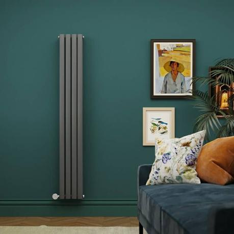 A Milano Aruba electric designer radiator in a sitting room space - heating the room without the need for central heating