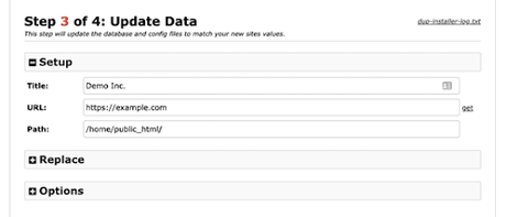 update data