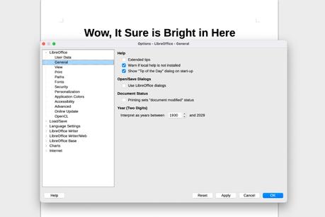 How to get dark mode with LibreOffice