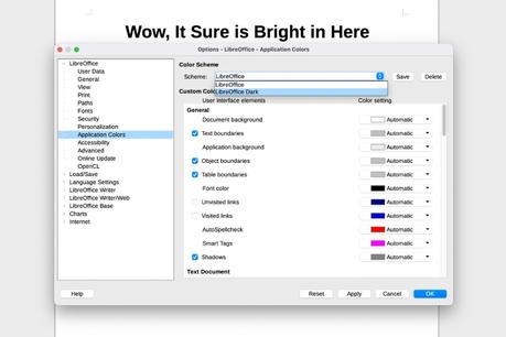 How to get dark mode with LibreOffice
